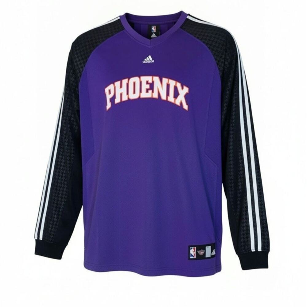 Vintage Adidas NBA Phoenix Suns Men's L/S On-Court Warm Up Shooting Shirt Sz XL